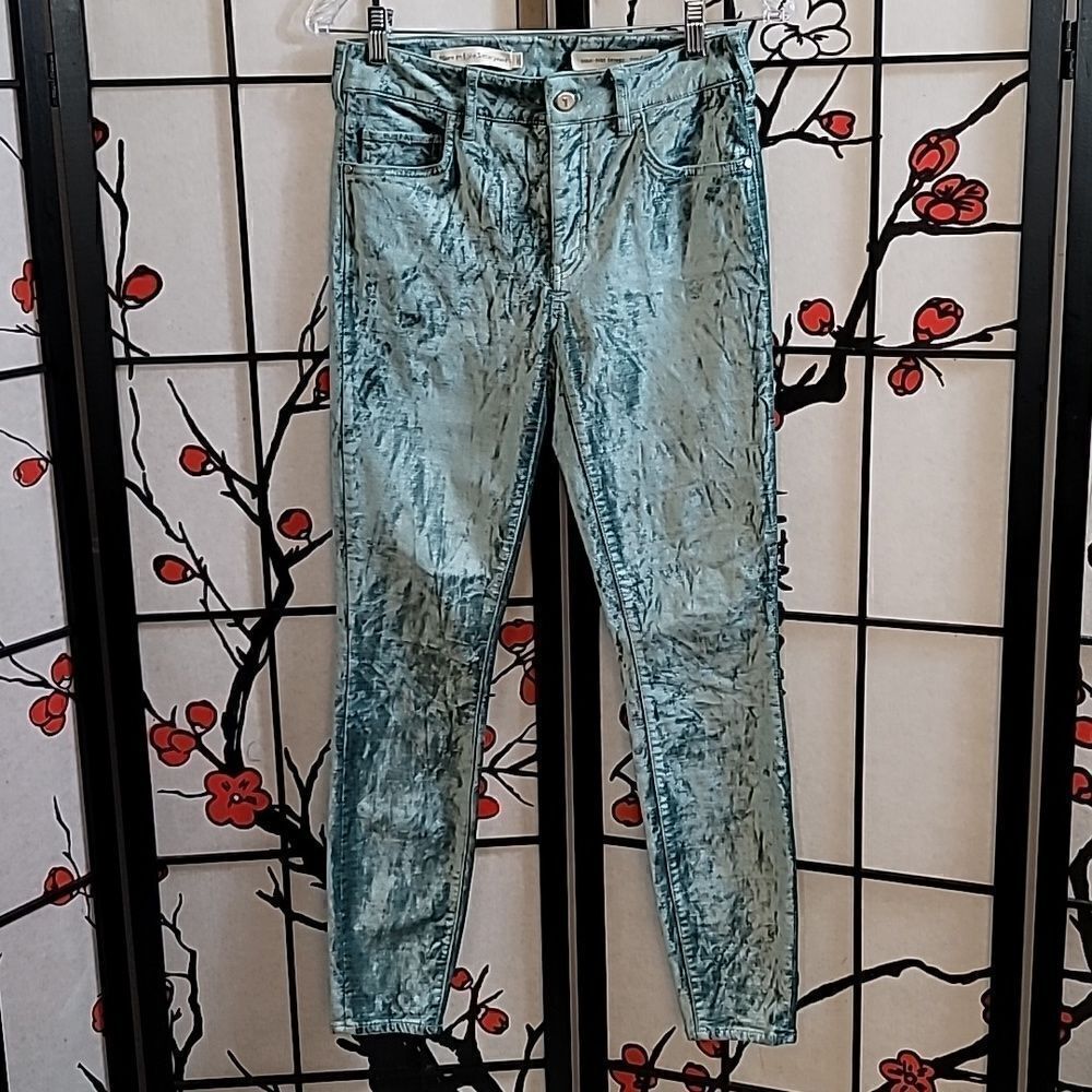 Pilcro Anthropologie velour high rise skinny jeans